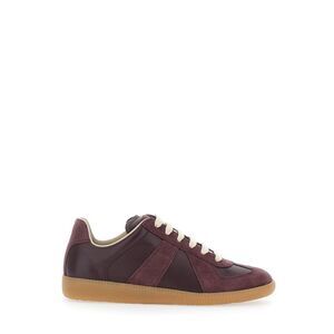 Maison Margiela Women Brown Low Top Sneakers In Leather And Suede For Women